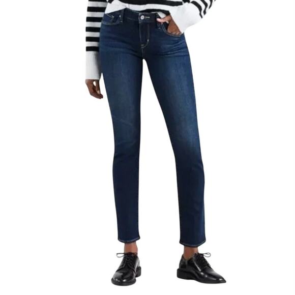 Levi's Mid Rise Skinny Jeans Dark Wash Mid Rise Jeans Size 28" Classic - Picture 1 of 9